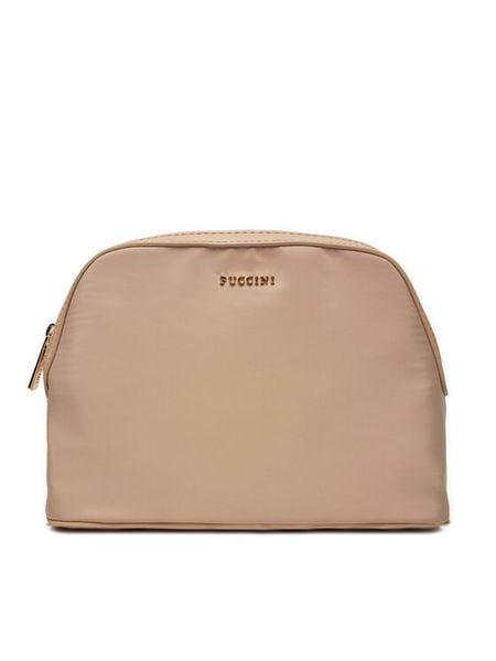 Puccini Kosmetyczka QML006 Beżowy. Brązowe kosmetyczki damskie Puccini, bez wzorów, z materiału. Za 119.99 zł.