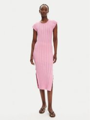 PINKO Sukienka dzianinowa 104745 A2FR QM1 Różowy Regular Fit. Czerwone sukienki damskie Pinko, bez wzorów, z dzianiny, bez ramiączek. Za 1,129.00 zł.