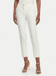 Morgan Spodnie materiałowe 222-PLIME.F Biały Regular Fit. Białe spodnie materiałowe damskie Morgan, bez wzorów, z materiału. Za 299.99 zł.