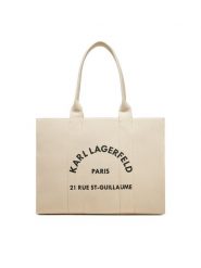 KARL LAGERFELD Torebka A1W50009 Beżowy. Brązowe shopper bag KARL LAGERFELD, bez wzorów, z materiału, bez dodatków. Za 329.99 zł.