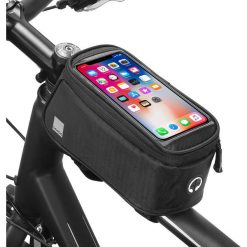 Torba na ramę z kieszenią na telefon. Czarne torebki klasyczne damskie SAHOO, z poliesteru, bez dodatków. Za 36.90 zł.