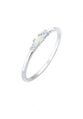 Elli Damski vintage z kryształami cyrkonii i opalem w pozłacanym srebrze próby 925 Sterling Silver Pierścionki 1 ct. Szare pierścionki damskie Elli, z cyrkonią, pozłacane. Za 241.39 zł.