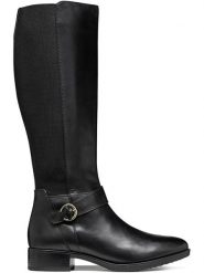 Geox Skórzane kozaki "Felicity" w kolorze czarnym rozmiar: 38,5. Czarne kozaki damskie Geox, na zimę, bez obcasa, bez zapięcia. Za 387.24 zł.