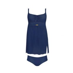 Strój kąpielowy plażowy damski tankini Self Tankini Fashion. Niebieskie bikini SELF HEAT, bez wzorów. Za 189.99 zł.