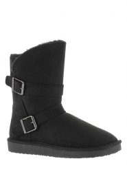 ISLAND BOOT Botki zimowe "Candace" w kolorze czarnym rozmiar: 37. Czarne botki damskie Island Boot, na zimę, z materiału, bez obcasa, bez zapięcia. Za 132.05 zł.