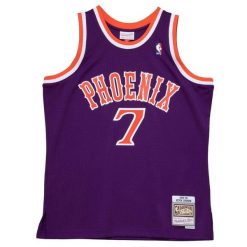 Koszulka Phoenix Suns Swingman 1989/90. Fioletowe koszulki damskie Mitchell & Ness, bez wzorów, bez kołnierzyka, bez ramiączek. Za 517.00 zł.