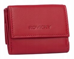 Portfel damski Rovicky R-20-LFN czerwony. Czerwone portfele damskie ROVICKY, bez wzorów, ze skóry. Za 45.00 zł.