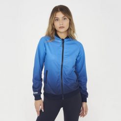 Kurtka do biegania damska BLAS niebieska. Niebieskie kurtki damskie ELPLAYER, xs, bez wzorów, z materiału, bez kaptura. Za 80.00 zł.