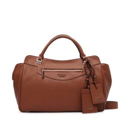 Torebka Guess. Brązowe kuferki damskie Guess, z aplikacjami, bez dodatków. Za 674.99 zł.
