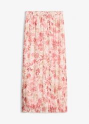 Spódnica plisowana z szyfonu z efektem marszczenia. Czerwone spódnice damskie bonprix, bez wzorów, z szyfonu, eleganckie. Za 149.99 zł.