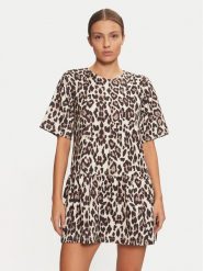 Gina Tricot Sukienka codzienna 24447 Brązowy Regular Fit. Brązowe sukienki damskie Gina Tricot, bez wzorów, z syntetyku, bez ramiączek. Za 99.99 zł.