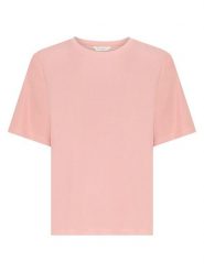 MOSS COPENHAGEN Koszulka "Jacey" w kolorze jasnoróżowym rozmiar: M/L. Różowe bluzki damskie Moss Copenhagen, l, bez wzorów, bez kołnierzyka, bez ramiączek. Za 124.11 zł.