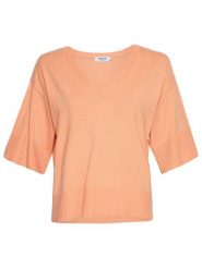 MOSS COPENHAGEN Sweter "Eslina Rachelle" w kolorze łososiowym rozmiar: S/M. Pomarańczowe swetry klasyczne damskie Moss Copenhagen, m, z wiskozy, bez kołnierzyka. Za 96.60 zł.