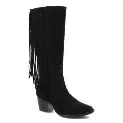 Czarne Kozaki Maciejka Eleganckie Skórzane Buty Damskie. Czarne kozaki damskie Maciejka, na lato, bez obcasa, na obcasie, bez zapięcia. Za 339.00 zł.