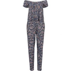 Kombinezon bonprix czarny wzorzysty. Czarne kombinezony damskie bonprix, z kołnierzem typu carmen. Za 129.99 zł.