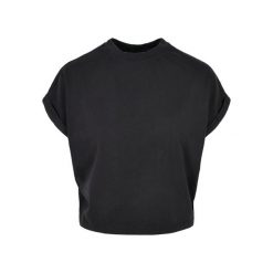 Damska Koszulka Z Krótkim Rękawem Barwiona Pigmentem. Czarne koszulki damskie Urban Classics, xl, bez wzorów, bez kołnierzyka, bez ramiączek. Za 95.99 zł.