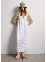 STEFANEL Sukienka w kolorze białym rozmiar: S. Białe sukienki damskie Stefanel, bez wzorów, z bawełny, bez ramiączek. Za 295.99 zł.