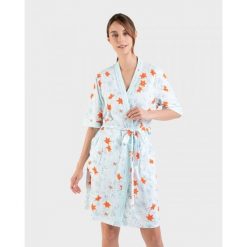 Szlafrok damski rozm. M Massana L226236. Brązowe szlafroki damskie Massana Homewear, bez wzorów, z bawełny, bez kaptura. Za 315.00 zł.