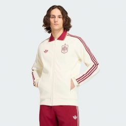 Wyjazdowa bluza reprezentacyjna Hiszpania. Białe bluzy damskie Adidas, l, bez wzorów, z bawełny, bez kaptura. Za 529.00 zł.