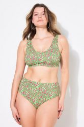 Damskie Figi od bikini figi wysoki stan panterka. Brązowe figi Ulla Popken, bez wzorów, z elastanu. Za 91.99 zł.