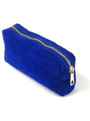 Marlon Skórzana kosmetyczka w kolorze niebieskim - 18 x 8 x 4 cm rozmiar: onesize. Niebieskie kosmetyczki damskie Marlon, bez wzorów, z materiału. Za 131.43 zł.