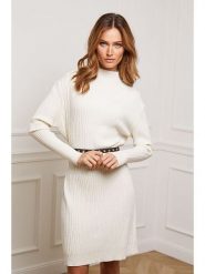 Joséfine Sukienka dzianinowa "Doumbia" w kolorze kremowym rozmiar: S. Brązowe sukienki damskie Joséfine, bez wzorów, z dzianiny, bez ramiączek. Za 197.95 zł.