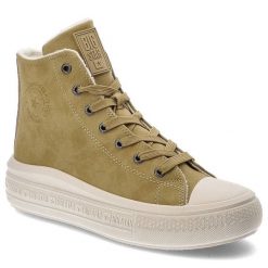 Beżowe Sneakersy Big Star Modne Buty Damskie. Brązowe obuwie sportowe damskie Big Star, na zimę, z futra, bez zapięcia, trekkingowe. Za 129.00 zł.