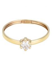 OR ÉCLAT Złoty pierścionek "Her" z cyrkonią rozmiar: 62. Żółte pierścionki damskie Or Éclat, z cyrkonią, złote. Za 347.99 zł.