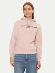 Tommy Hilfiger Bluza Modern WW0WW43598 Różowy Regular Fit. Czerwone bluzy damskie Tommy Hilfiger, s, bez wzorów, z bawełny, bez kaptura. Za 299.99 zł.