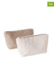 Boltze Kosmetyczki (2 szt.) "Furry" w kolorze kremowo-beżowym - 26,7 x 16,4 cm rozmiar: onesize. Brązowe kosmetyczki damskie Boltze, bez wzorów, z materiału. Za 70.08 zł.
