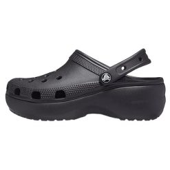 Klapki damskie Crocs CLASSIC PLATFORM CLOG. Czarne klapki damskie Crocs, bez wzorów, bez obcasa, bez zapięcia. Za 199.00 zł.