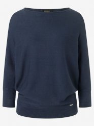 More & More Sweter w kolorze granatowym rozmiar: 42. Niebieskie swetry klasyczne damskie More & More, ze splotem, bez kołnierzyka. Za 191.45 zł.