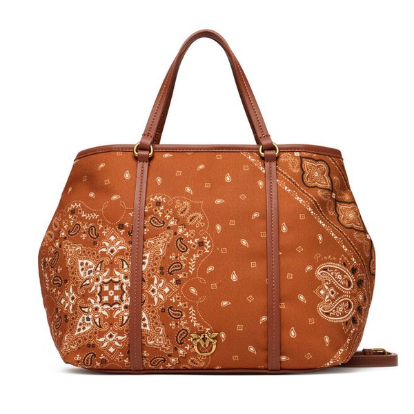 Torebka PINKO. Brązowe shopper bag Pinko, bez wzorów, bez dodatków. Za 539.99 zł.
