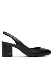 MICHAEL Michael Kors Czółenka Perla Flex Sling Pump 40R4PLMP1L Czarny. Czarne czółenka damskie MICHAEL Michael Kors, bez wzorów, ze skóry, bez obcasa. Za 449.99 zł.