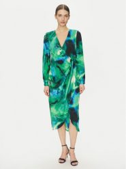 DKNY Sukienka koktajlowa DD4JYD34 Zielony Regular Fit. Zielone sukienki damskie DKNY, bez wzorów, z syntetyku, wizytowe, bez ramiączek. Za 429.99 zł.