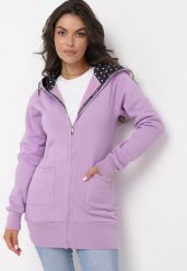 Fioletowa Bluza z Kapturem Mamani. Fioletowe bluzy damskie Born2be, s, bez wzorów, z kapturem. Za 84.99 zł.