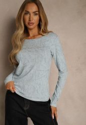 Niebieska Bluzka Longsleeve Ozdobiona Geometrycznym Motywem Uninessa. Niebieskie bluzki damskie Renee, l, bez wzorów, z jeansu, bez kołnierzyka, bez ramiączek. Za 59.99 zł.