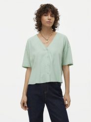 Vero Moda Bluzka Jesmilo 10279696 Zielony Regular Fit. Zielone bluzki damskie Vero Moda, m, bez wzorów, z wiskozy, bez kołnierzyka, bez ramiączek. Za 79.99 zł.