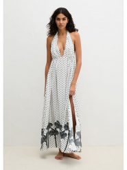 Marc O´Polo Bodywear Sukienka w kolorze biało-czarnym rozmiar: L. Białe sukienki damskie bez wzorów, z wiskozy, bez ramiączek. Za 159.95 zł.