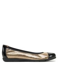 Caprice Baleriny 9-22152-42 Złoty. Żółte balerinki damskie Caprice, bez wzorów, ze skóry. Za 155.99 zł.