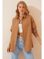 Happiness Istanbul Bluzka w kolorze jasnobrązowym rozmiar: 38. Brązowe bluzki damskie Happiness Istanbul, bez wzorów, bez kołnierzyka, bez ramiączek. Za 61.02 zł.