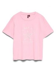 Vero Moda Koszulka w kolorze jasnoróżowym rozmiar: S. Różowe bluzki damskie Vero Moda, s, bez wzorów, z bawełny, bez kołnierzyka, bez ramiączek. Za 75.34 zł.