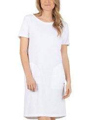 Timezone Sukienka w kolorze białym rozmiar: XL. Białe sukienki damskie Timezone, bez wzorów, z bawełny, bez ramiączek. Za 70.24 zł.
