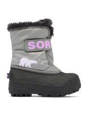 Sorel Śniegowce Snow Commander™ 2114101062 Szary. Szare kozaki dziewczęce Sorel, bez wzorów, z materiału, bez obcasa, bez zapięcia. Za 239.99 zł.