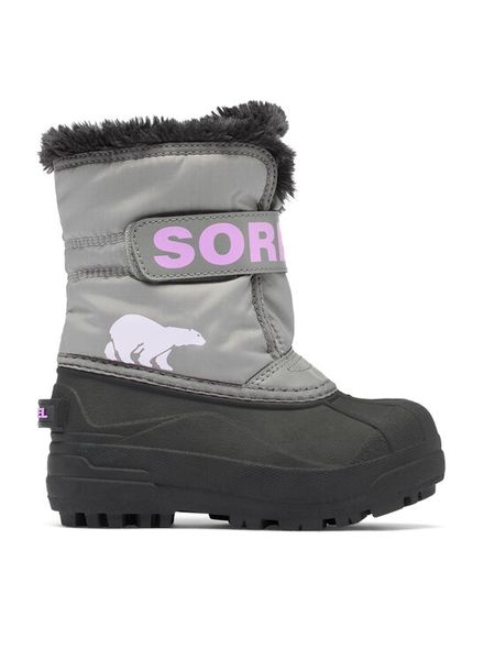 Sorel Śniegowce Snow Commander™ 2114101062 Szary. Szare kozaki dziewczęce Sorel, bez wzorów, z materiału, bez obcasa, bez zapięcia. Za 189.99 zł.