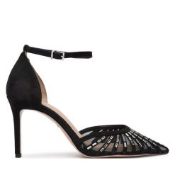 Szpilki Tamaris. Czarne szpilki damskie Tamaris, bez wzorów, bez obcasa, na szpilce, bez zapięcia. Za 369.99 zł.