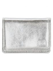 DOUBLE-D Skórzany portfel w kolorze srebrnym - 10 x 8 x 2 cm rozmiar: onesize. Szare portfele damskie DOUBLE D, bez wzorów, z materiału. Za 39.99 zł.