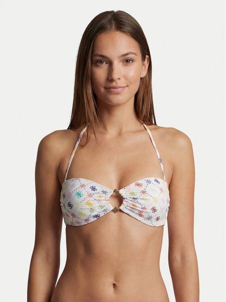 Guess Góra od bikini E6GJ38 MC04R Biały. Białe bikini Guess, z aplikacjami, z syntetyku. Za 314.99 zł.