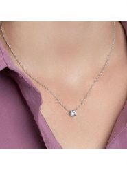 L'atelier précieux Srebrny naszyjnik z elementem ozdobnym - dł. 40 cm rozmiar: onesize. Szare naszyjniki damskie l'Atelier precieux, z cyrkonią, srebrne. Za 137.42 zł.