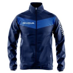 Kurtka piłkarska dla dorosłych Givova Rain Scudo granatowo-niebieska. Niebieskie kurtki damskie Givova, xl, bez wzorów, bez kaptura. Za 84.00 zł.